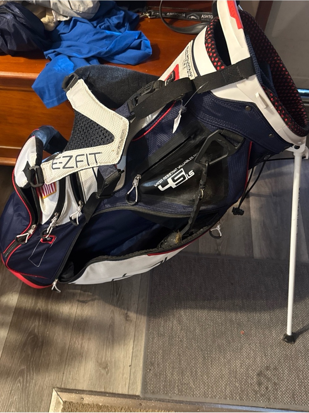 E-Z Fit Men's Golf Stand Bag - Navy/White/Red